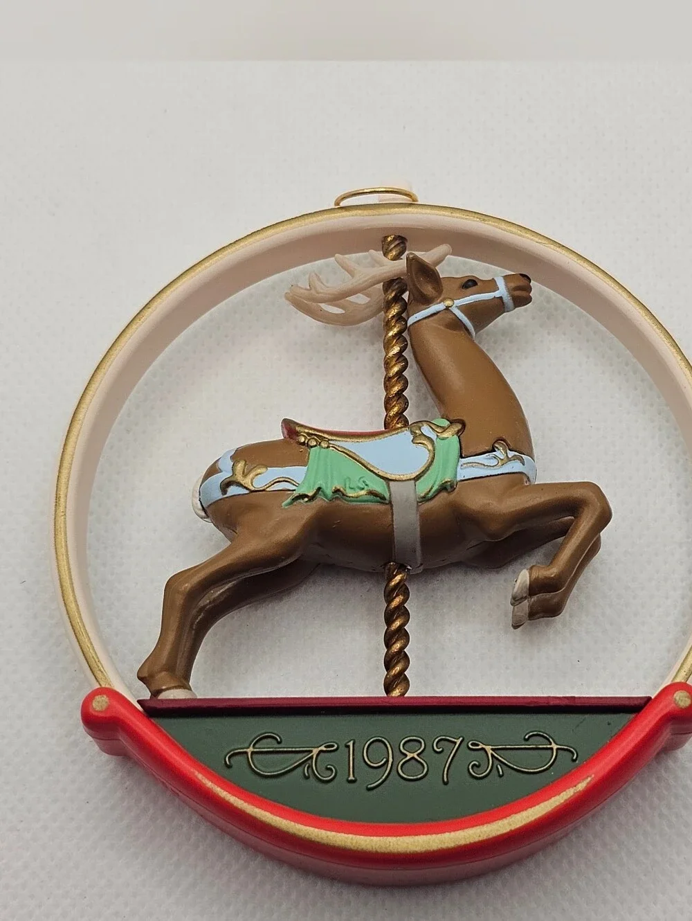 Hallmark 1987 CAROUSEL REINDEER Ornament COLLECTOR'S CLUB Christmas limited Box
